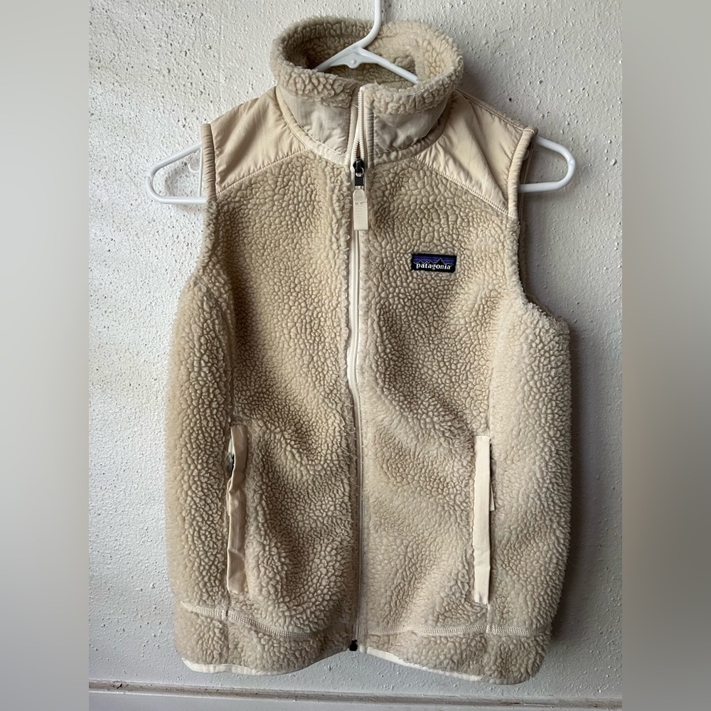 Patagonia Women’s Retro-X Fleece Vest Small Beige Sherpa Full Zip